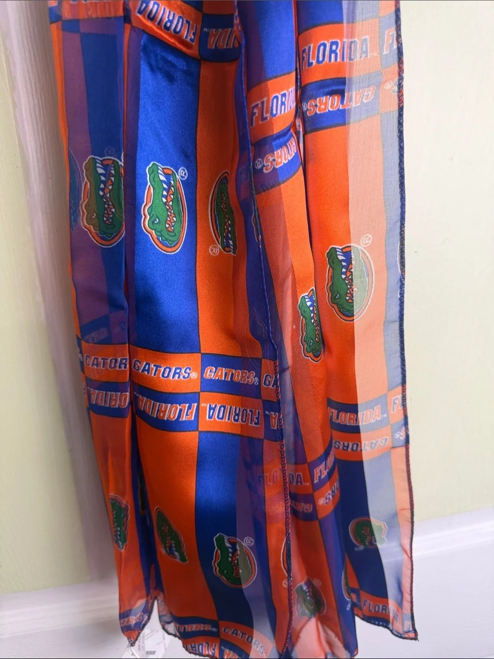 (2200) University Team Orange and Blue Decorative Scarf